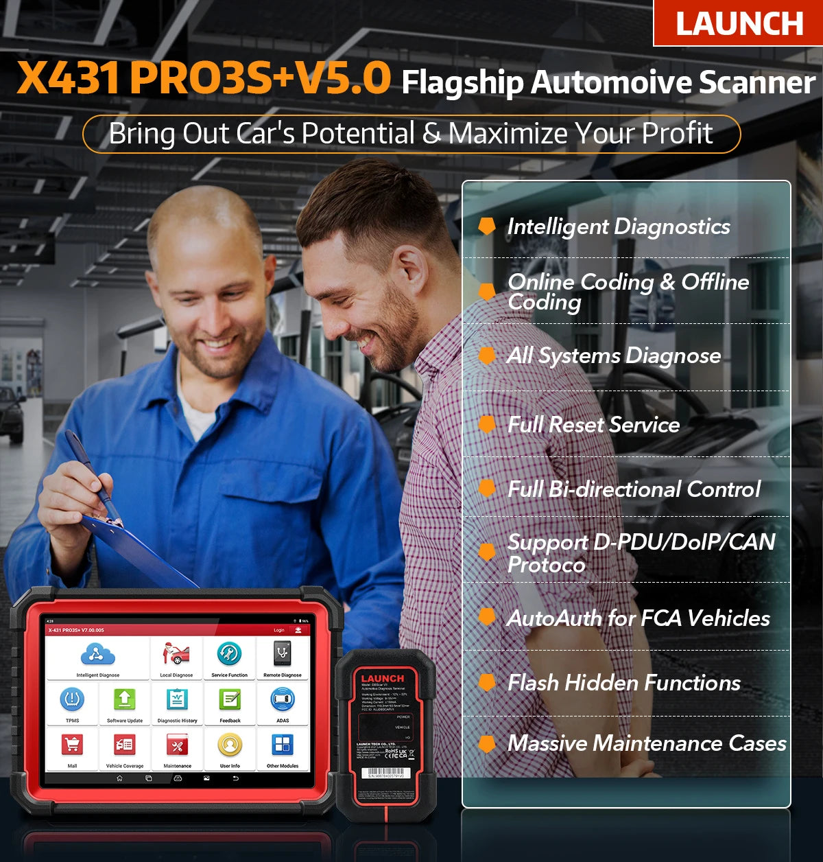 LAUNCH® X431 PRO3S+V5.0 Diagnostikaseade